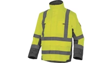 Kurtka ostrzegawcza przeciwdeszczowa 4 w 1 z poliestru oxford powlekanego poliuretanem - klasa 3 - odpinana kurtka z tkaniny sof