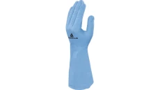 Rękawice z nitrylu chlorowane dł. 33 cm gr. 020 mm kolor niebieski rozmiar 7/8 MAIN VE830BL07