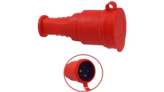 GNIAZDO GUMOWE CZERWONE 16A 230V IP44 HERMETYCZNE NA KABEL
