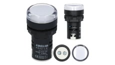 Lampka kontrolna sterownicza biała LED fi:22 24V