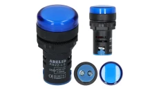 Lampka kontrolna sterownicza niebieska LED fi:22 12V