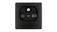 DECO Gniazdo antenowe RTV-SAT końcowe (2 wejścia antenowe) czarny mat 12DGST