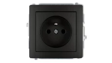 DECO Gniazdo pojedyncze z/u 2P+Z czarny mat 12DGP-1zp
