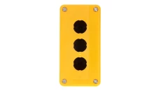 Kaseta sterownicza pusta obudowa z miejscem na 3 przyciski żółta
