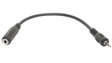 Przejście Adapter Audio AUX micro Jack 2,5mm Stereo (wtyk) / mini Jack 3,5mm Stereo (gniazdo) na kablu 20cm