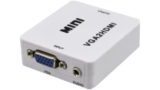 Adapter SVGA (D-Sub 15-pin) + Audio (mini Jack 3,5mm) - HDMI Full HD (2x gniazdo / gniazdo) aktywny (gniazdo USB mini-B)