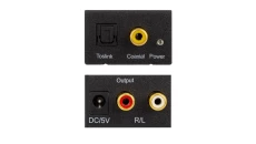 Konwerter Audio cyfrowo-analogowy RCA Cinch / TOSLINK - 2x RCA Cinch aktywny (gniazdo DC 5V 2A) czarny
