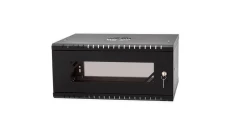 Szafa wisząca RACK 19 4U 450mm drzwi szklane czarna BOX