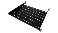Półka stała 19 1U głęb. 650mm, czarna, 4 punkty mocowania SA-P-19-1U-650-4-C-02