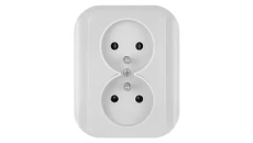 TOPAZ Gniazdo podwójne p/t 2x2p+Z 16A, 250V białe 00060278
