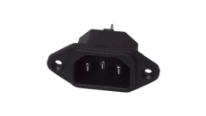 Gniazdo zasilające IEC320 C14 złącze komputerowe (męskie) 2P+Z 230V 10A montaż do obudowy
