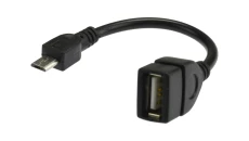 Kabel OTG Adapter USB 2.0 A / micro-B (gniazdo / wtyk) 10-20cm
