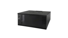 Szafa wisząca 7U, STRONG RACK, 600x450, drzwi jednoskrzydłowe, czarny FLAT PACK SW-7U-600-450-N-DSJ-OP-RP-F-C