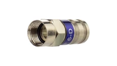 Wtyk antenowy F kompresyjny HQ niebieski na przewód RG6 TC6 Trishield 3SH75