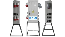 Rozdzielnica elektryczna budowlana na stojaku (8x2P+Z, 2x16A/5P, 2x32A/5P, 1x63A/5P) RB40x80-K160-01228Z-P0
