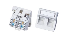 Gniazdo podtynkowe 45x45 UTP kat.5e 2xRJ45, bez ramki GN008