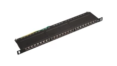 Patch panel RACK 19 kat.6 24p UTP z półką 1U szary