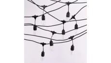 Solarna Girlanda Ogrodowa ZESTAW LED 10m + 10 żarówek filament G45 E27 50lm 2700K