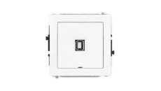 DECO Mechanizm gniazda pojedynczego USB A-B 2.0, bez pola opisowego, biały mat 25DGUSBBO-3