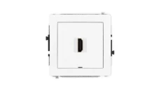 DECO Mechanizm gniazda pojedynczego HDMI 2.0, bez pola opisowego, biały mat 25DHDMIBO-3