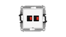 MINI Mechanizm gniazda głośnikowego podwójnego, bez pola opisowego biały mat 25MGGBO-2
