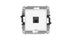 MINI Mechanizm gniazda komputerowego pojedynczego 1xRJ45, kat. 8, ekranowane, 8-stykowy, bez pola opisowego biały mat 25MGKBO-11