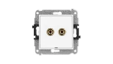 MINI Mechanizm gniazda głośnikowego pojedynczego, bez pola opisowego (typu banan - czerwony i czarny, pozłacany, 4 mm2, do lutow