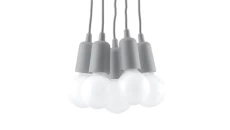 Lampa wisząca DIEGO 5 szara SL.0577 SOLLUX