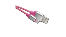 Kabel USB 2.0, wtyk A - C, ładowanie, transmisja danych, 1 m, różowy EMOS SM7025P