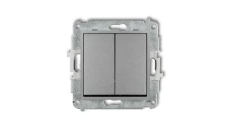 MINI Mechanizm łącznika zwiernego żaluzjowego (dwa klawisze bez piktogramów) srebrny metalik 7MWP-8.1