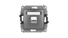 ICON Mechanizm ładowarki USB pojedynczej, 5V, 2A grafitowy 11ICUSB-3