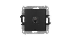 ICON Mechanizm gniazda komputerowego pojedynczego 1xRJ45, kat. 8, ekranowane, 8-styk, bez pola opisowego czarny mat 12IGKBO-11
