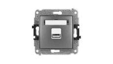 ICON Mechanizm ładowarki USB pojedynczej, 5V, 1A grafitowy 11ICUSB-1