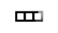 ICON Ramka uniwersalna potrójna kwadratowa - efekt szkła (ramka: czarna spód: biały) 12-0-IRSK-3