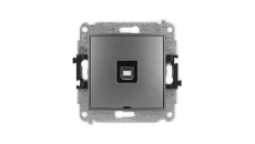 ICON Mechanizm gniazda pojedynczego USB A-B 2.0, bez pola opisowego grafitowy 11IGUSBBO-3