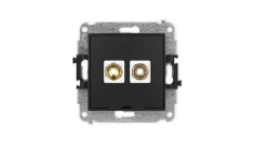 ICON Mechanizm gniazda głośnikowego poj., bez opisu (banan - czerwony i czarny, pozłacany, 4 mm2, skręcany) czarny mat 12IGGBO-4