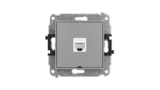 ICON Mechanizm gniazda komputerowego pojedynczego 1xRJ45, kat. 6, 8-stykowy, bez pola opisowego szary mat 27IGKBO-3