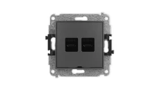 ICON Mechanizm gniazda podwójnego 2xUSB C-C, bez pola opisowego grafitowy mat 28IGUSBBO-8