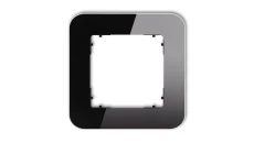 ICON Ramka uniwersalna pojedyncza zaokrąglona - efekt szkła (ramka: czarna spód: czarny) 12-12-IRSZ-1