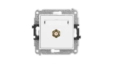 ICON Mechanizm gniazda antenowego pojedynczego typu F (SAT) pozłacany biały IGF-1.1