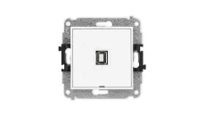 ICON Mechanizm gniazda pojedynczego USB A-B 2.0, bez pola opisowego biały mat 25IGUSBBO-3