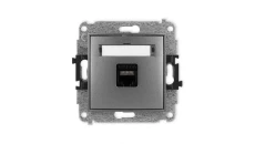 ICON Mechanizm gniazda komputerowego pojedynczego 1xRJ45, kat. 6A, 8-stykowy grafitowy 11IGK-7