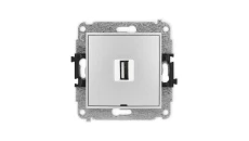 ICON Mechanizm gniazda pojedynczego USB A-A 2.0, bez pola opisowego srebrny metalik 7IGUSBBO-1