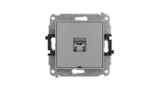 ICON Mechanizm gniazda komputerowego pojedynczego 1xRJ45, kat. 6, ekranowane, 8-stykowy, bez pola opisowego szary mat 27IGKBO-5