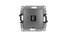 ICON Mechanizm gniazda pojedynczego USB A-A 2.0, bez pola opisowego grafitowy 11IGUSBBO-1