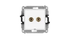 ICON Mechanizm gniazda głośnikowego poj., bez opisu (banan - czerwony i czarny, pozłacany, 4 mm2, do lutowania) biały IGGBO-3