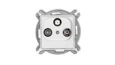 ICON Mechanizm gniazda abonenckiego RTV-SAT przelotowego 10dB biały mat 25IGSP