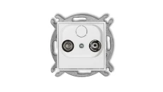 ICON Mechanizm gniazda abonenckiego RTV przelotowego 9dB biały mat 25IG9P