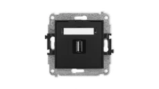 ICON Mechanizm gniazda pojedynczego USB A-A 2.0 czarny mat 12IGUSB-1