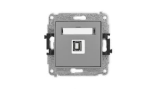 ICON Mechanizm gniazda pojedynczego USB A-B 2.0 szary mat 27IGUSB-3